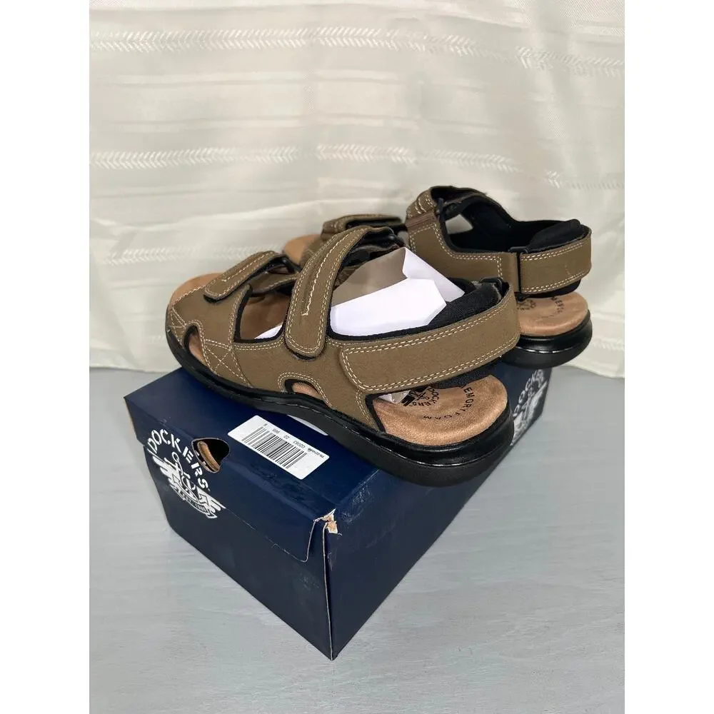 Dockers Newpage Quarter Strap Sandals Dark Tan Mens Size 10 Wide